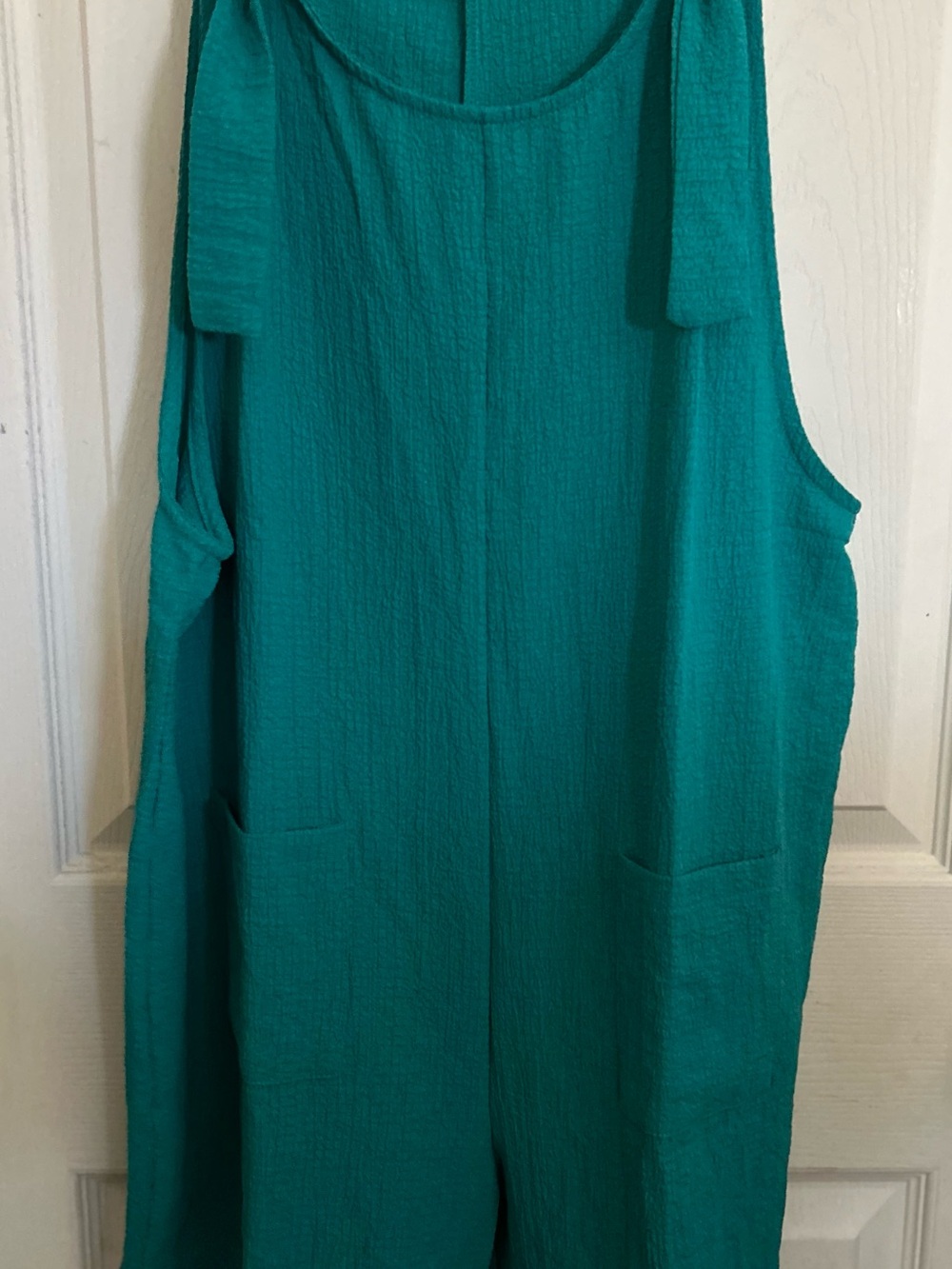 Amazon Teal Tie-Shoulder Short Romper. NWOT - Picture 5 of 12